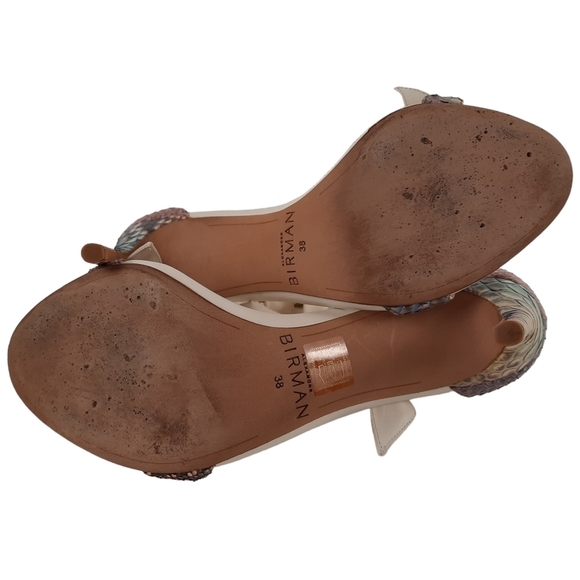 ALEXANDRE BIRMAN Clarita Python Multi-Color Heels Sandals Knotted Snakeskin 7.5 - Picture 15 of 16